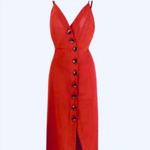 Red summer mint limit Midi dress